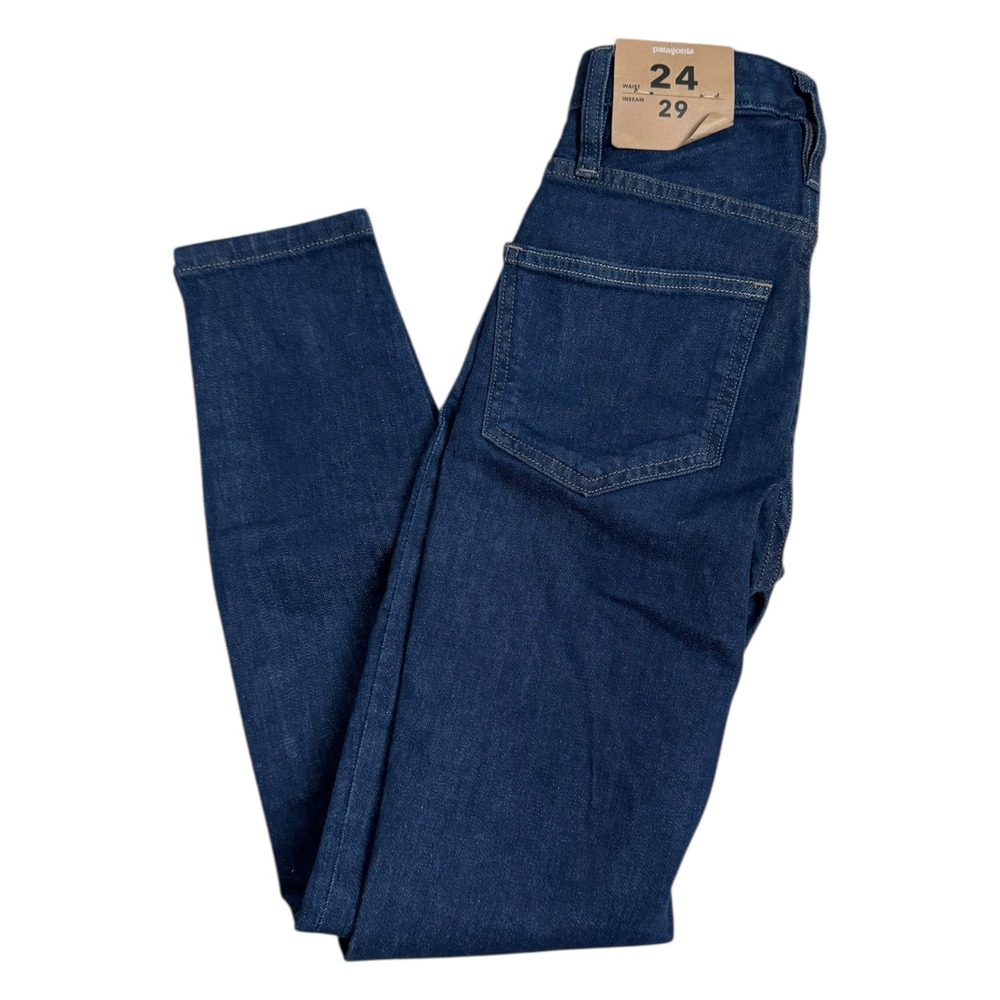 Patagonia Womens Organic‎ Cotton Dark Wash Denim Jeans High Rise Size 24x29 NEW